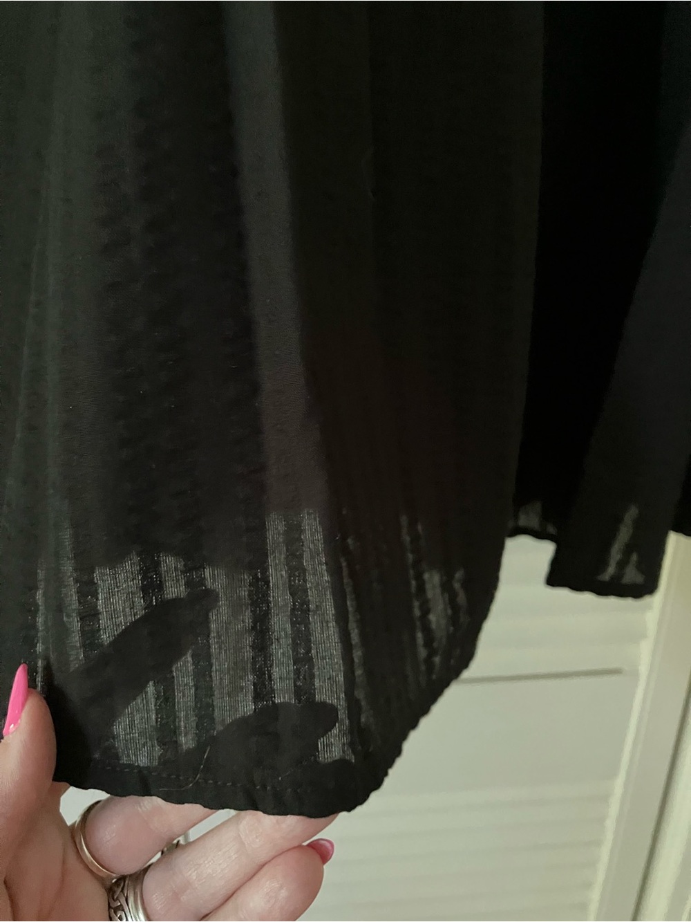 Torrid Size 1 (14-16) Seer Sucker Black Smocked Midi Two-Piece Skirt / Top Set - Picture 12 of 14